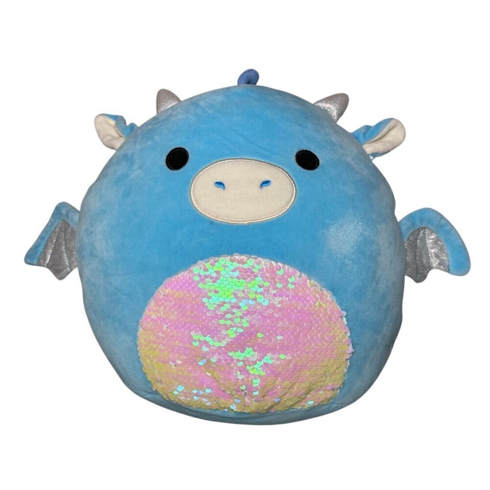 Squishmallows Devin The Dragon Sequin Sparkle Jumbo 14”